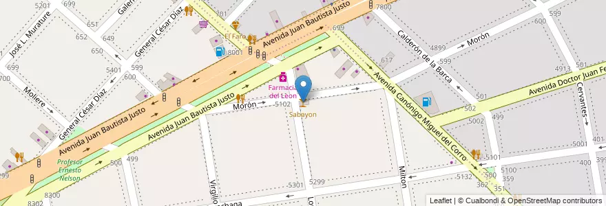 Mapa de ubicacion de Sabayon, Villa Luro en Argentinien, Ciudad Autónoma De Buenos Aires, Buenos Aires, Comuna 10.