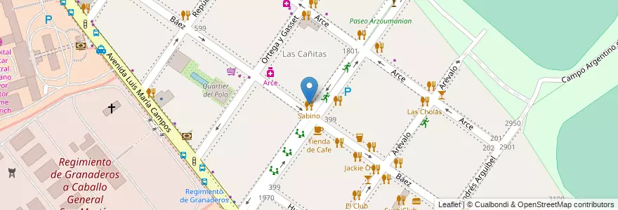 Mapa de ubicacion de Sabino, Palermo en Argentina, Ciudad Autónoma De Buenos Aires, Buenos Aires, Comuna 14.