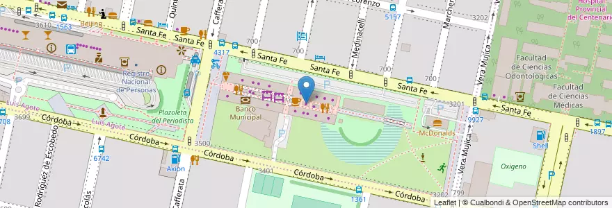 Mapa de ubicacion de Sabor y Arte Argentino en الأرجنتين, سانتا في, Departamento Rosario, Municipio De Rosario, روساريو.