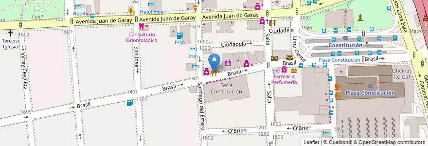 Mapa de ubicacion de Saborando, Constitucion en Argentine, Ciudad Autónoma De Buenos Aires, Comuna 4, Comuna 1, Buenos Aires.