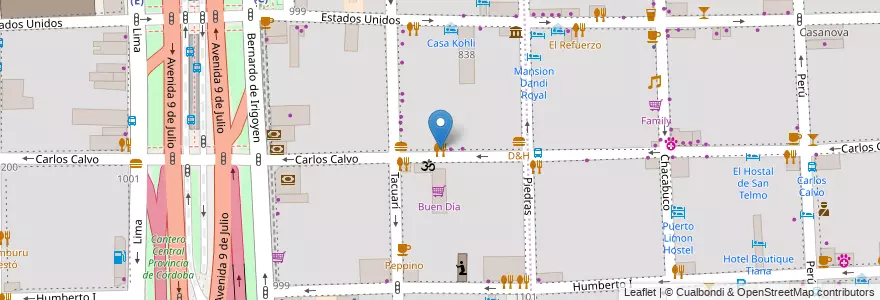 Mapa de ubicacion de Sabores del Perú, Constitucion en آرژانتین, Ciudad Autónoma De Buenos Aires, Comuna 1, Buenos Aires.