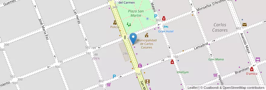 Mapa de ubicacion de Sabrina en アルゼンチン, ブエノスアイレス州, Partido De Carlos Casares, Carlos Casares.