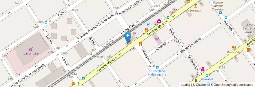 Mapa de ubicacion de Sacabollos, Villa Urquiza en Argentina, Autonomous City Of Buenos Aires, Comuna 12, Autonomous City Of Buenos Aires.