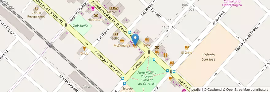 Mapa de ubicacion de Sacred en アルゼンチン, ブエノスアイレス州, Partido De San Miguel, Muñiz.