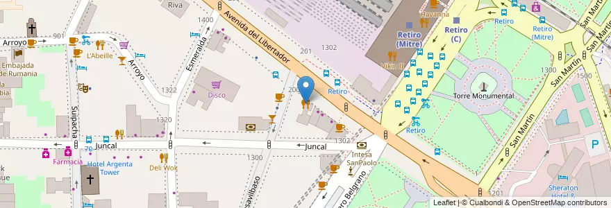 Mapa de ubicacion de Safari cafe parilla, Retiro en アルゼンチン, Ciudad Autónoma De Buenos Aires, Comuna 1, ブエノスアイレス.