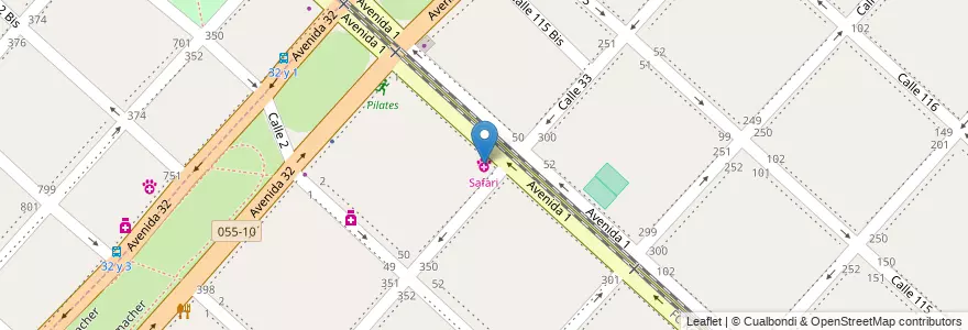 Mapa de ubicacion de Safari, Casco Urbano en الأرجنتين, بوينس آيرس, Partido De La Plata.