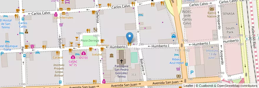 Mapa de ubicacion de Sagardi, San Telmo en 阿根廷, Ciudad Autónoma De Buenos Aires, Comuna 1, 布宜诺斯艾利斯.