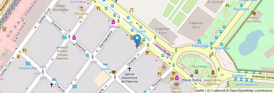 Mapa de ubicacion de Sagrada Eucaristía, Palermo en Argentine, Ciudad Autónoma De Buenos Aires, Buenos Aires, Comuna 14.