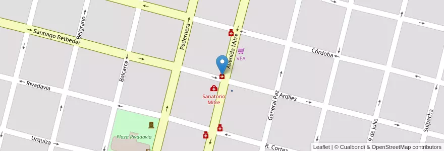 Mapa de ubicacion de Sagrada Familia en Argentina, San Luis, General Pedernera, Villa Mercedes, Municipio De Villa Mercedes.