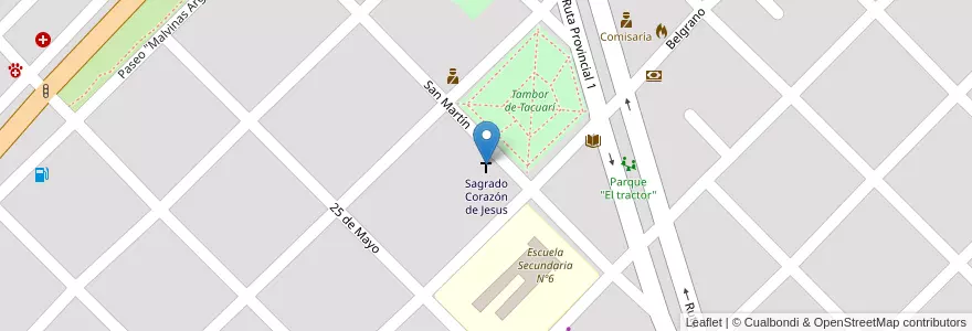 Mapa de ubicacion de Sagrado Corazón de Jesus en Argentina, Provincia Di Entre Ríos, Departamento Federación, Distrito Tatutí, San Jaime De La Frontera, San Jaime De La Frontera.