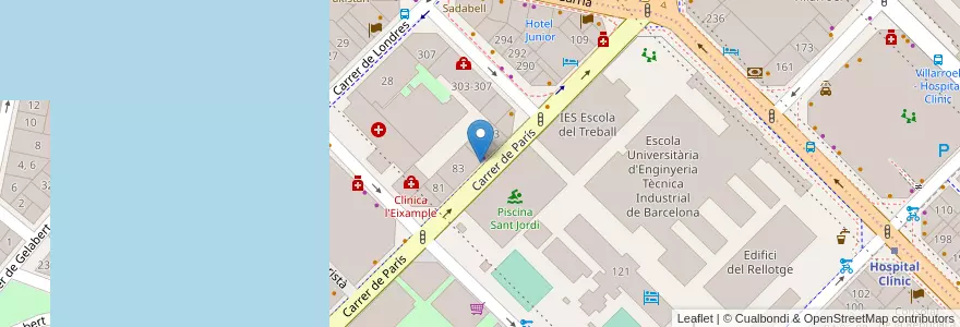 Mapa de ubicacion de Sagrat Cor en スペイン, カタルーニャ州, Barcelona, バルサルネス, Barcelona.