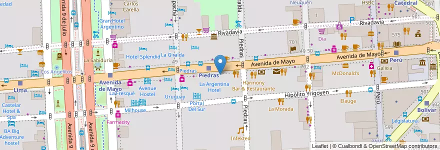 Mapa de ubicacion de Saint burger, Montserrat en アルゼンチン, Ciudad Autónoma De Buenos Aires, Comuna 1, ブエノスアイレス.