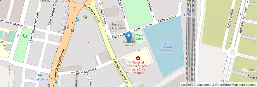 Mapa de ubicacion de Saint Mary School en Spagna, Andalucía, Sevilla, Siviglia.