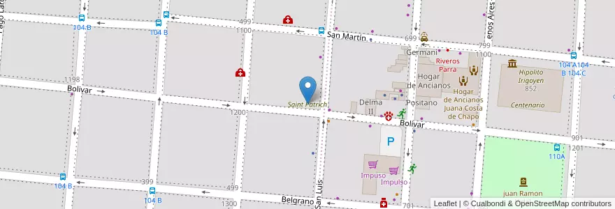 Mapa de ubicacion de Saint Patrich en Argentinien, Corrientes, Departamento Capital, Corrientes, Corrientes.