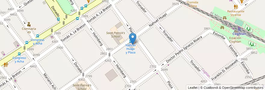 Mapa de ubicacion de Saint Patrick's School, Villa Urquiza en Argentina, Ciudad Autónoma De Buenos Aires, Comuna 12, Buenos Aires.