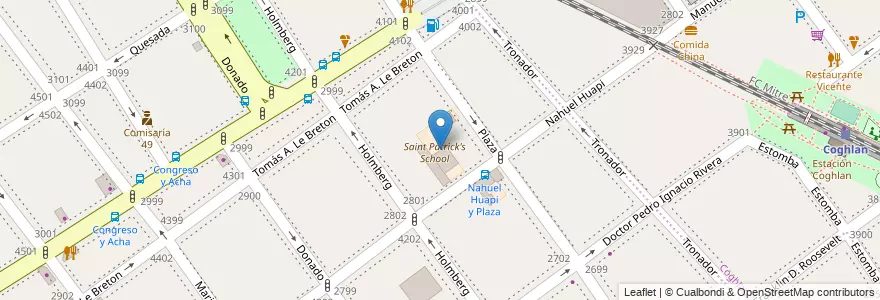 Mapa de ubicacion de Saint Patrick's School, Villa Urquiza en Arjantin, Ciudad Autónoma De Buenos Aires, Comuna 12, Buenos Aires.