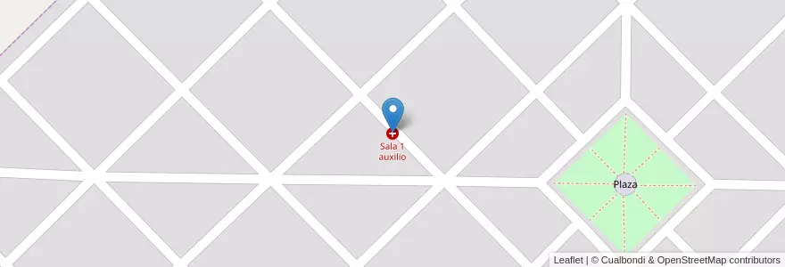 Mapa de ubicacion de Sala 1 auxilio en Argentina, Buenos Aires, Partido De Pehuajó, Nueva Plata.