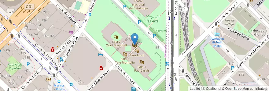 Mapa de ubicacion de Sala 4 Alicia de Larrocha en 西班牙, Catalunya, Barcelona, Barcelonès, Barcelona.