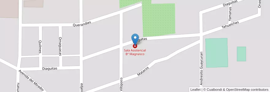 Mapa de ubicacion de Sala Asistencial Bº Magnasco en アルゼンチン, コルドバ州, Departamento Tercero Arriba, Municipio De Río Tercero, Pedanía Salto, Río Tercero.