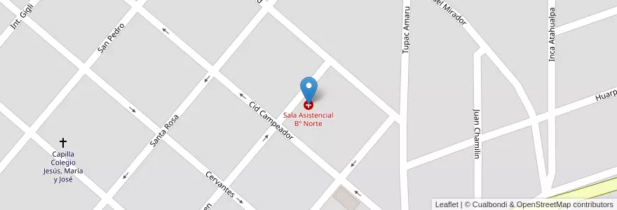Mapa de ubicacion de Sala Asistencial Bº Norte en Argentinië, Córdoba, Departamento Tercero Arriba, Municipio De Río Tercero, Pedanía Salto, Río Tercero.
