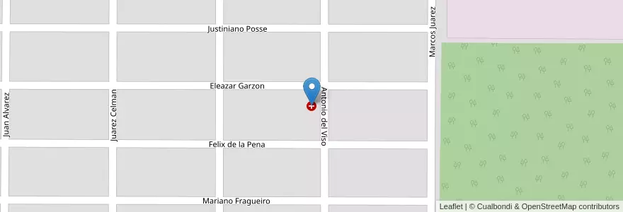 Mapa de ubicacion de Sala Asistencial Bº Pque. Monte Grande en 아르헨티나, Córdoba, Departamento Tercero Arriba, Municipio De Río Tercero, Pedanía Salto, Río Tercero.