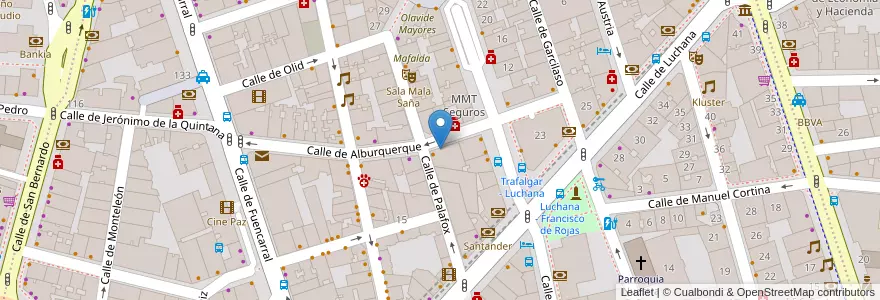 Mapa de ubicacion de Sala Clamores en Испания, Мадрид, Мадрид, Área Metropolitana De Madrid Y Corredor Del Henares, Мадрид.