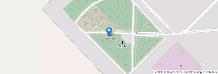 Mapa de ubicacion de Sala Crematoria en Argentina, La Pampa, Municipio De Santa Rosa, Departamento Capital.