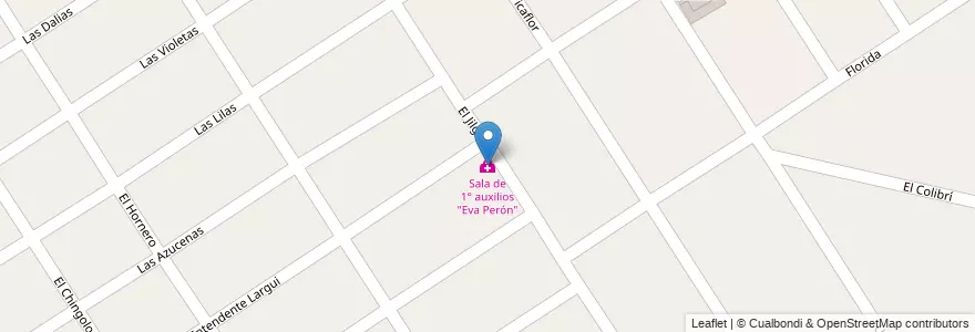 Mapa de ubicacion de Sala de 1° auxilios "Eva Perón" en Argentina, Provincia Di Buenos Aires, Partido De Escobar, Maquinista Savio.