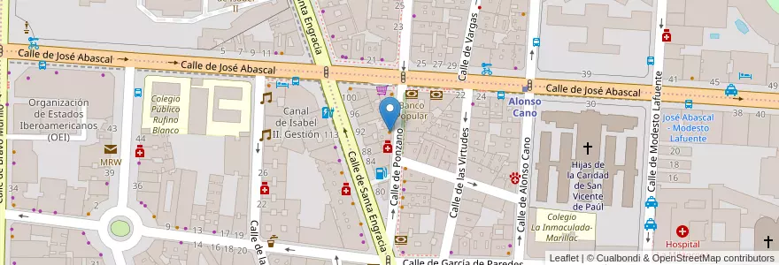 Mapa de ubicacion de Sala de Despiece en スペイン, マドリード州, Comunidad De Madrid, Área Metropolitana De Madrid Y Corredor Del Henares, Madrid.