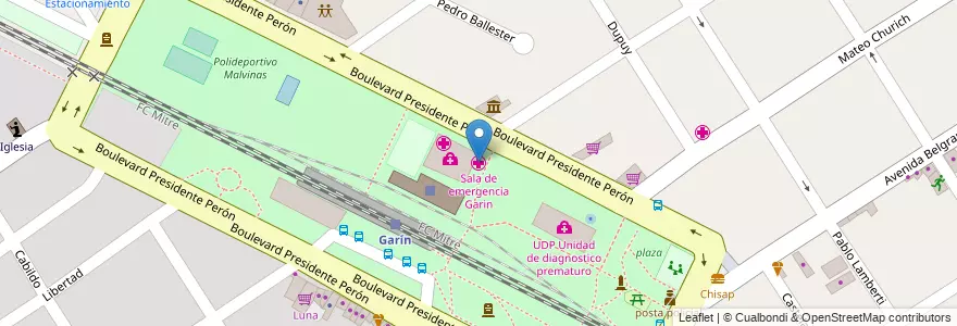 Mapa de ubicacion de Sala de emergencia Garin en Argentinië, Buenos Aires, Partido De Escobar, Garín.