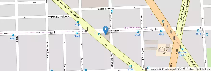 Mapa de ubicacion de Sala de ensayo Blotta en アルゼンチン, サンタフェ州, Departamento Rosario, Municipio De Rosario, ロサリオ.