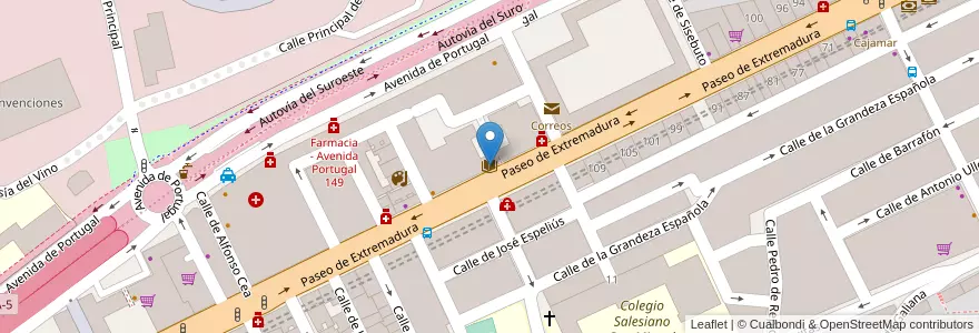 Mapa de ubicacion de Sala de Estudio en スペイン, マドリード州, Comunidad De Madrid, Área Metropolitana De Madrid Y Corredor Del Henares, Madrid.