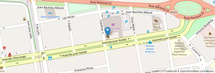 Mapa de ubicacion de Sala de Juegos Maverik en 아르헨티나, 칠레, 네우켄주, Departamento Confluencia, Municipio De Plaza Huincul, Plaza Huincul.