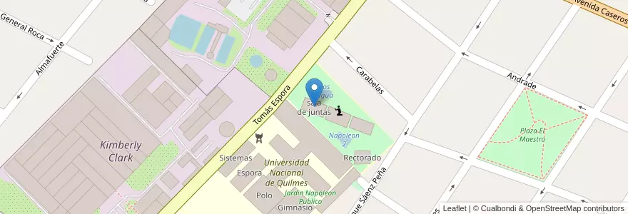 Mapa de ubicacion de sala de juntas en Arjantin, Buenos Aires, Partido De Quilmes, Bernal.