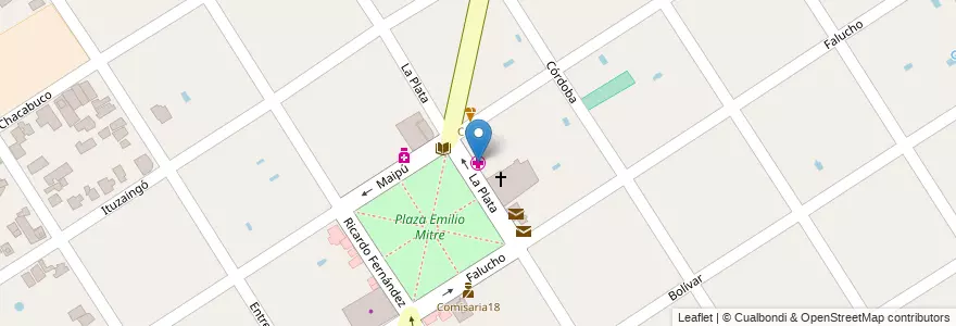 Mapa de ubicacion de Sala de Primero Auxilos en アルゼンチン, ブエノスアイレス州, Partido De Escobar, Ingeniero Maschwitz.