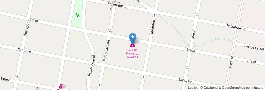 Mapa de ubicacion de Sala de Primeros Auxilios en Arjantin, Buenos Aires, Partido De Merlo, Merlo.