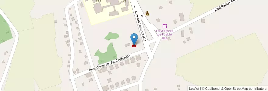 Mapa de ubicacion de Sala de primeros auxilios en 아르헨티나, Misiones, Departamento Cainguás, Municipio De Dos De Mayo.
