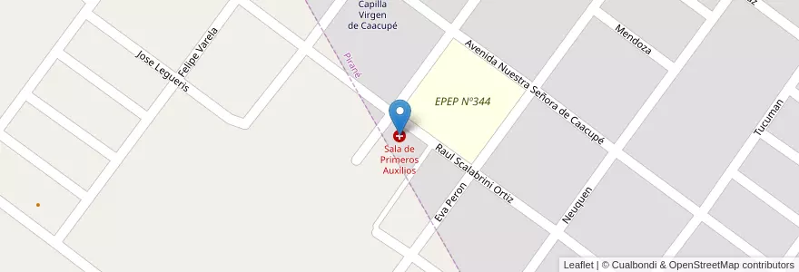 Mapa de ubicacion de Sala de Primeros Auxilios en Argentine, Formosa, Departamento Pirané, Municipio De Pirané, Pirané.