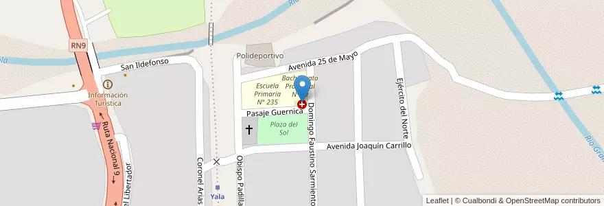 Mapa de ubicacion de Sala de Primeros Auxilios en アルゼンチン, フフイ州, Departamento Doctor Manuel Belgrano, Municipio De Yala.