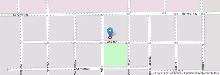 Mapa de ubicacion de Sala de Primeros Auxilios en Аргентина, Кордова, Departamento San Justo, Municipio De Sacanta, Sacanta.