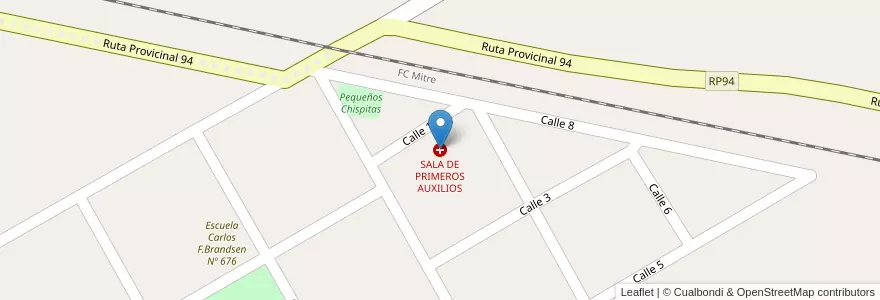 Mapa de ubicacion de SALA DE PRIMEROS AUXILIOS en الأرجنتين, سانتا في, Departamento General López, Municipio De La Chispa.