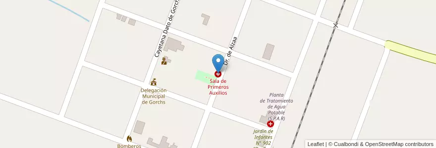 Mapa de ubicacion de Sala de Primeros Auxilios en アルゼンチン, ブエノスアイレス州, Partido De General Belgrano.