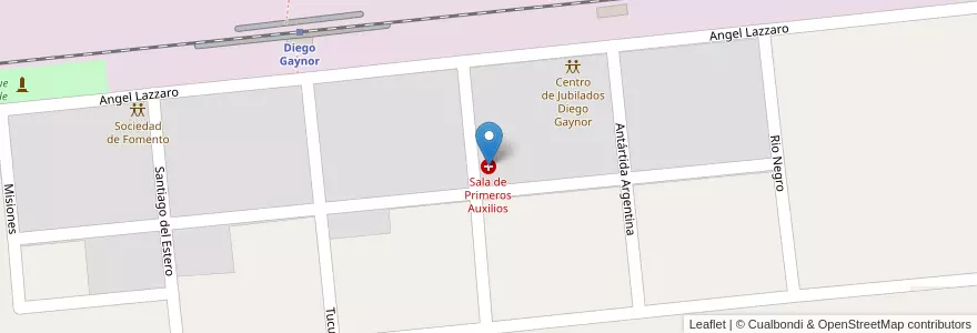 Mapa de ubicacion de Sala de Primeros Auxilios en Argentinië, Buenos Aires, Partido De Exaltación De La Cruz.