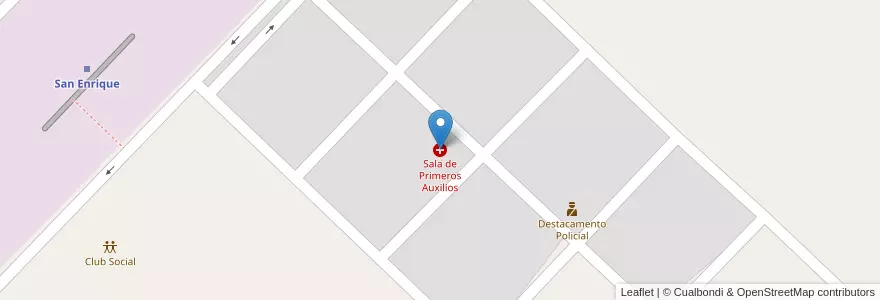 Mapa de ubicacion de Sala de Primeros Auxilios en Argentina, Buenos Aires, Partido De Veinticinco De Mayo.