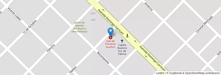 Mapa de ubicacion de Sala de Primeros Auxilios en Argentine, Province De Buenos Aires, Partido De Adolfo Gonzales Chaves, Adolfo Gonzáles Chaves.