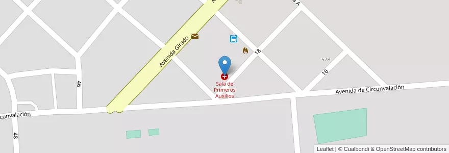 Mapa de ubicacion de Sala de Primeros Auxilios en Argentine, Province De Buenos Aires, Partido De Tres Arroyos, San Francisco De Bellocq.