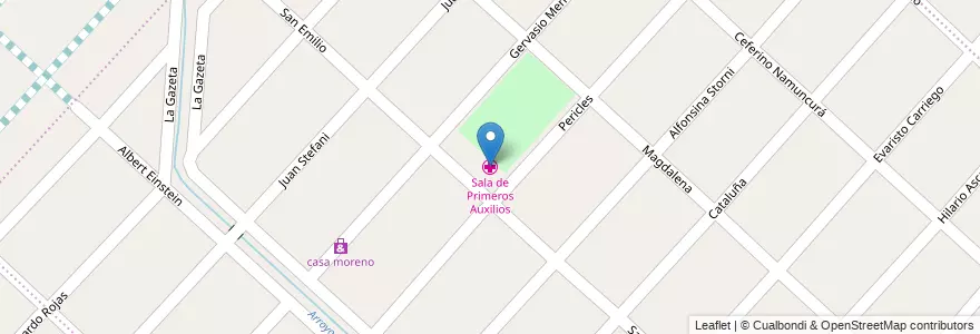 Mapa de ubicacion de Sala de Primeros Auxilios en Argentina, Provincia Di Buenos Aires, Partido De Moreno, Trujui.