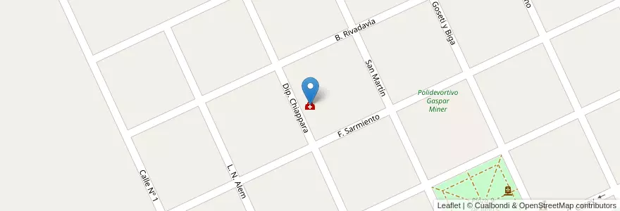 Mapa de ubicacion de Sala de Primeros Auxilios en Arjantin, Buenos Aires, Partido De Saavedra.