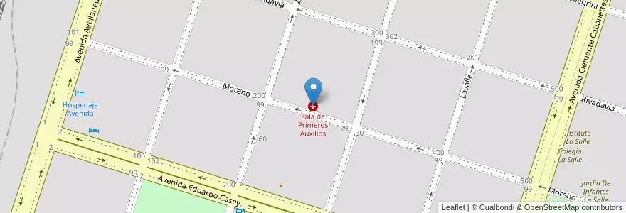 Mapa de ubicacion de Sala de Primeros Auxilios en 阿根廷, 布宜诺斯艾利斯省, Partido De Saavedra, Pigüé.