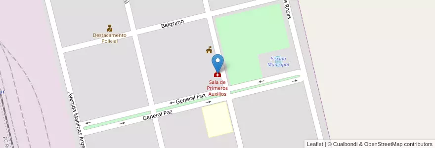 Mapa de ubicacion de Sala de Primeros Auxilios en Argentina, Buenos Aires, Partido De Saavedra, Dufaur.
